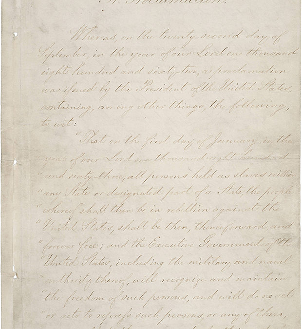 The emancipation proclamation.
