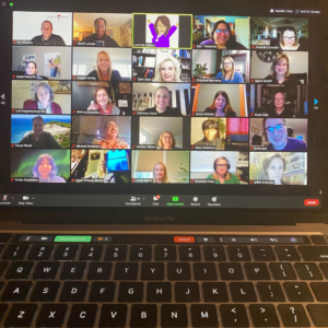 A screenshot of a zoom call between members of the Family Voices network across the country.