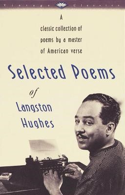 A book cover showing a photograph of poet Langston Hughes