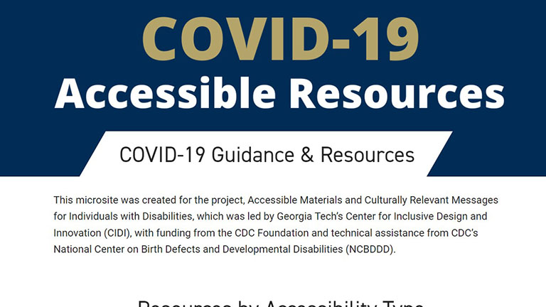 Screenshot of CDC web page, toolkit for people with disabilities