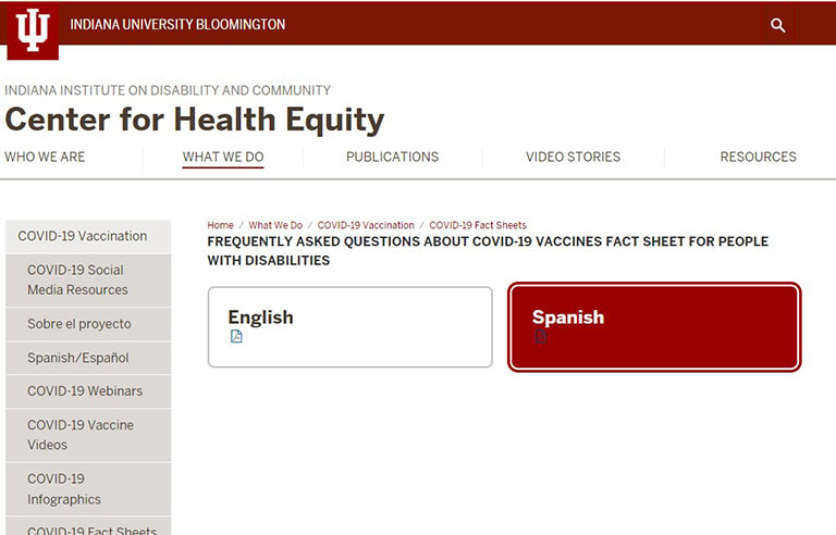 A screenshot of a vaccination site walkthrough fact sheet.
