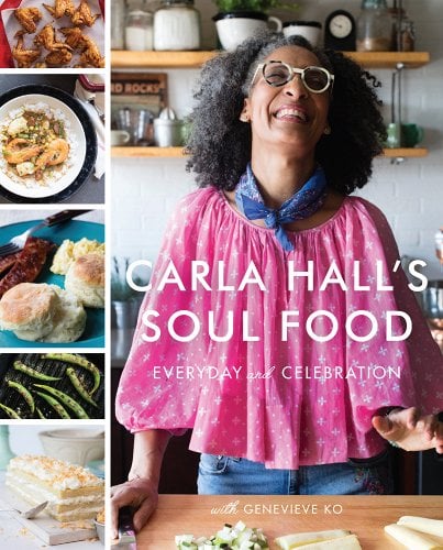 A book titled Carla Hall's soul food.