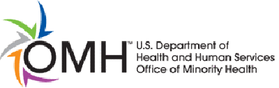 Logo for the U.S. Department of Health and Human Services Office of Minority Health.