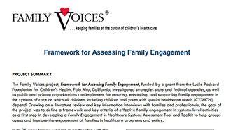 Preview of a text document with the Family Voices Logo at the top.