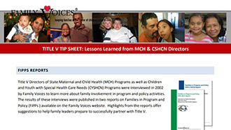 A preview of the resource document, with text and photos of families and children.