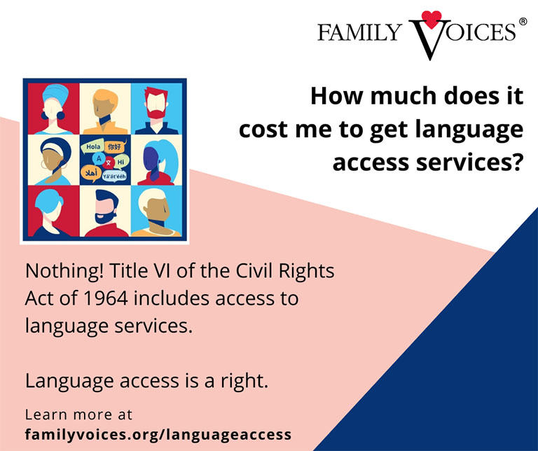 Social media graphic about the cost to get language access services.