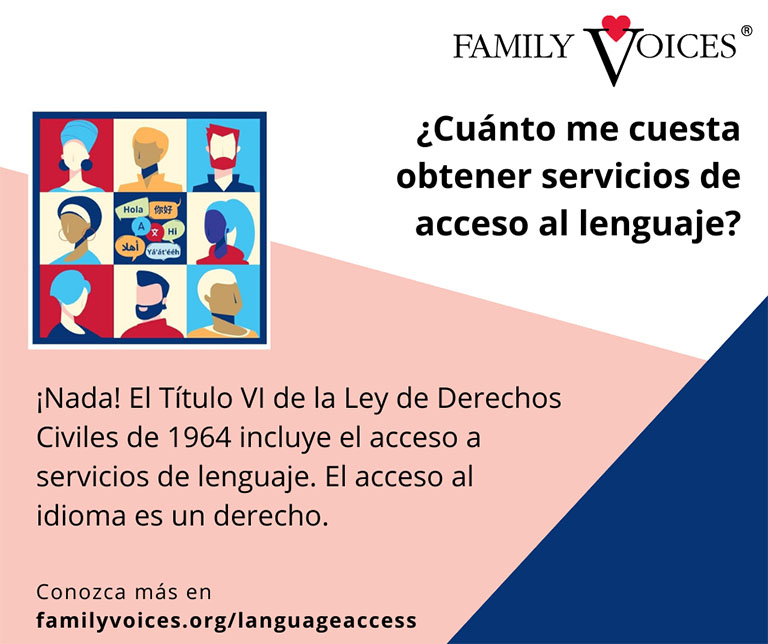 Spanish version of a Social media graphic about the cost to get language access services.