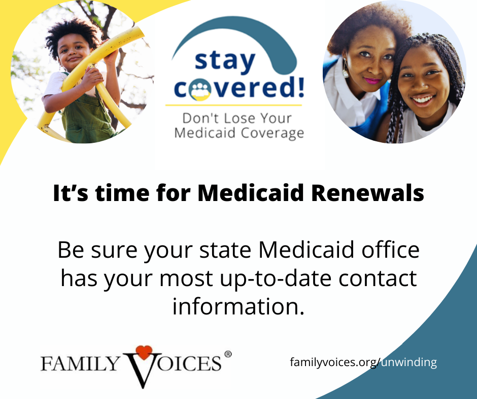 Social media graphic reminding that it is time for Medicaid renewals.
