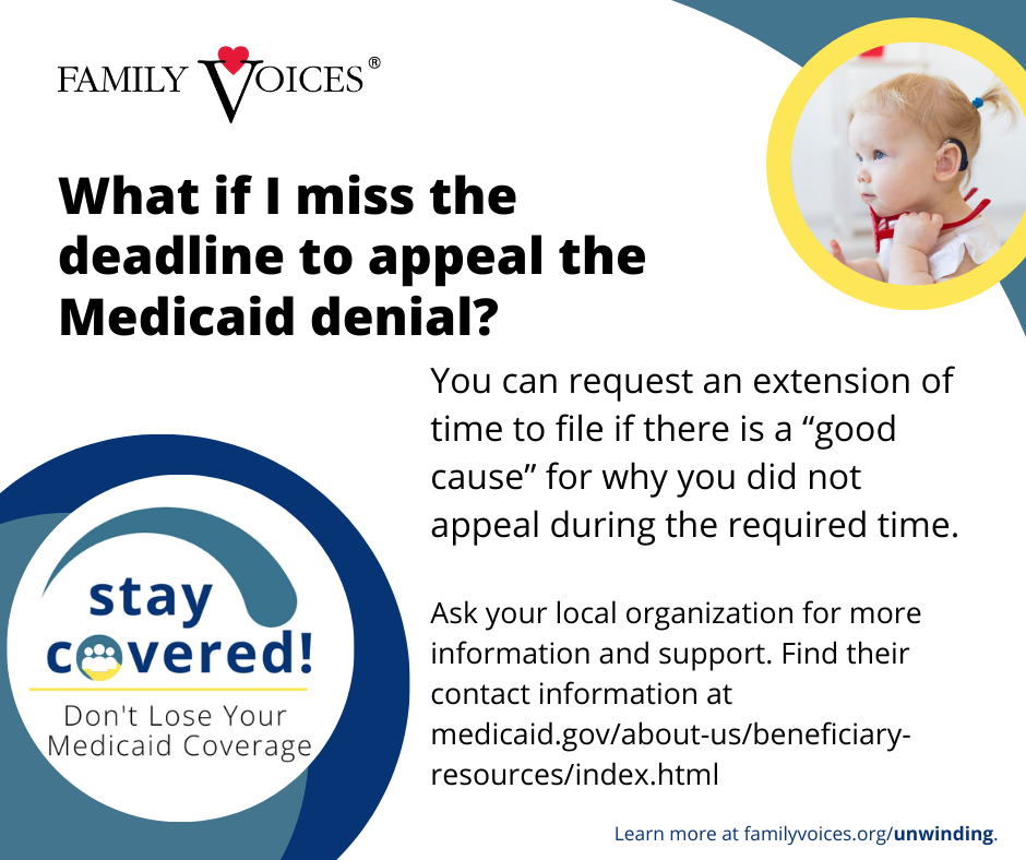 What if I miss the deadline to appeal the Medicaid denial? Infographic.