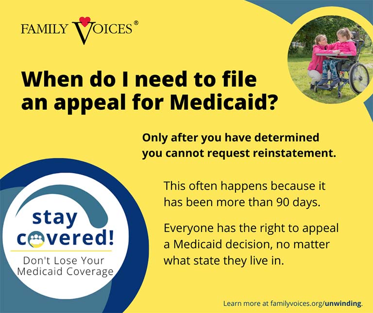 When do I need to file an appeal for Medicaid? Infographic.