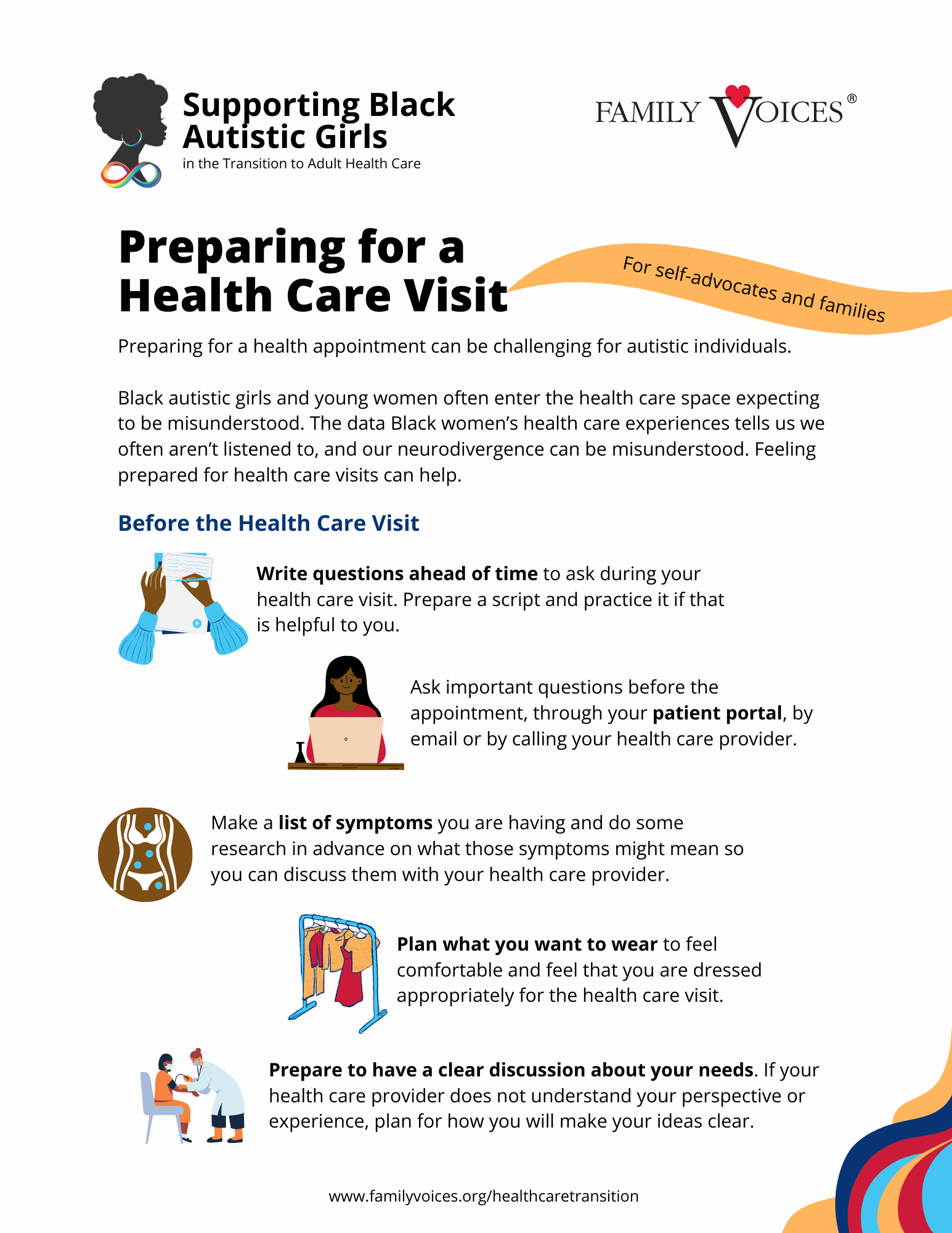 Cover page with a collage of profiles of youth, for the info brief about meeting the health care transition needs of youth with intellectual and developmental disabilities in the juvenile justice system.